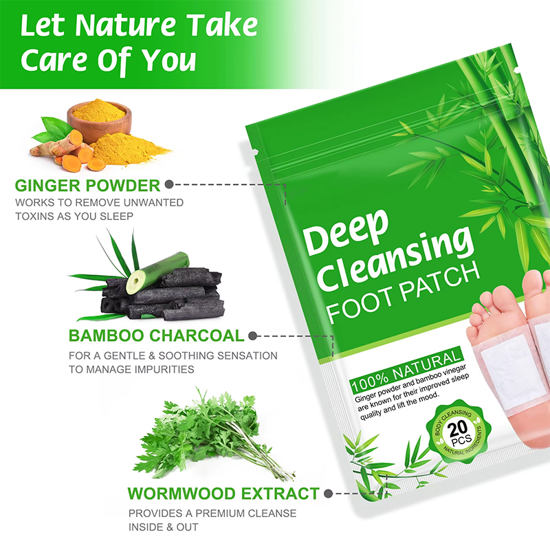 Organic Natural Bamboo & Wood Vinegar Detox & Deep-Cleansing Foot Pads Organic Natural Bamboo & Wood Vinegar Detox & Deep-Cleansing Foot Pads