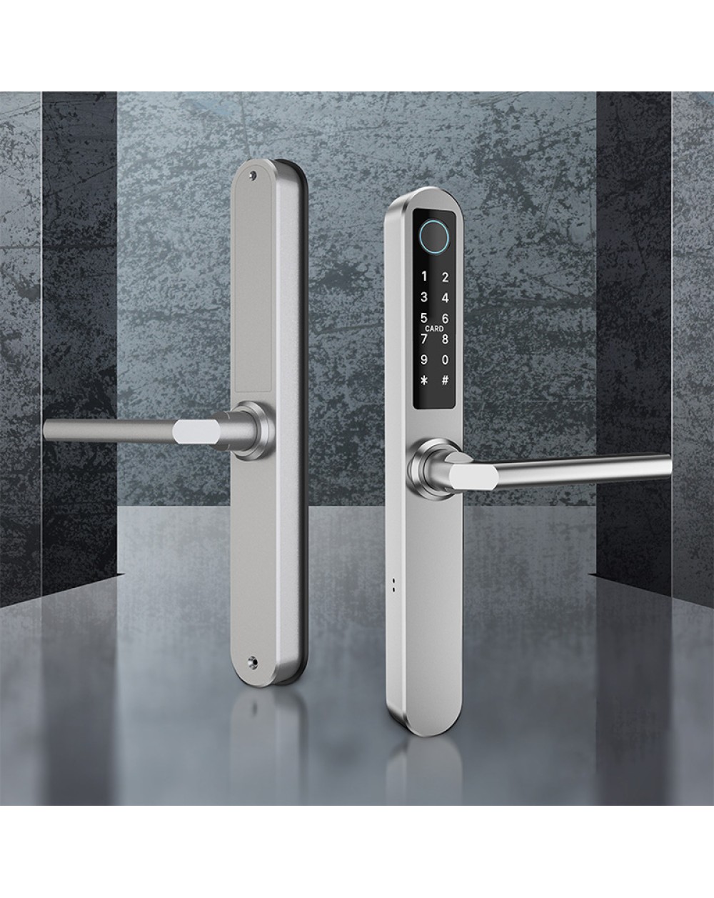 Narrow stainless steel fingerprint electronic door lock