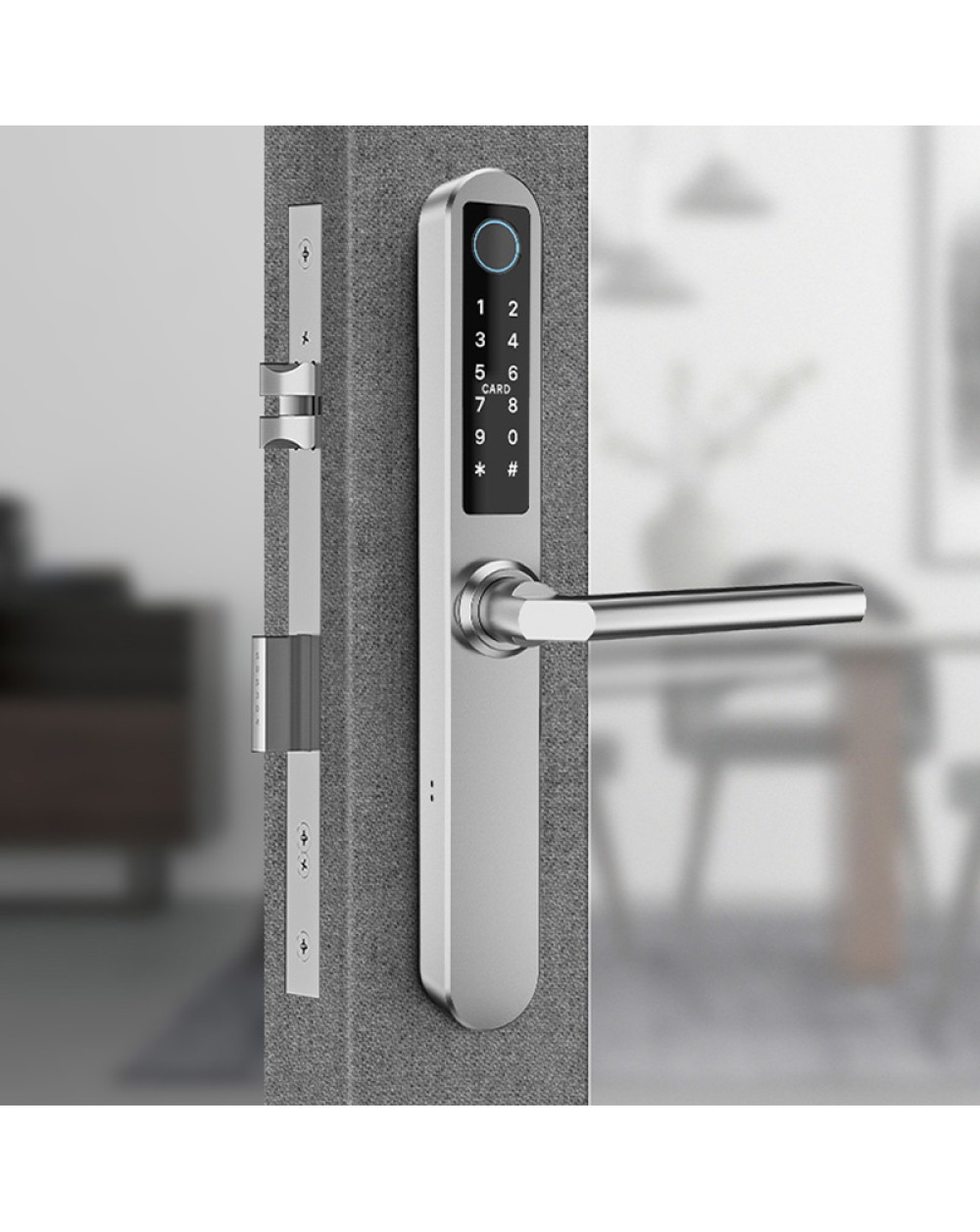 Narrow stainless steel fingerprint electronic door lock
