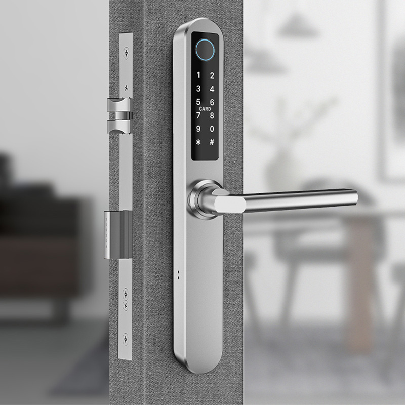 Narrow stainless steel fingerprint electronic door lock