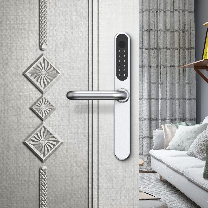 Narrow stainless steel fingerprint electronic door lock