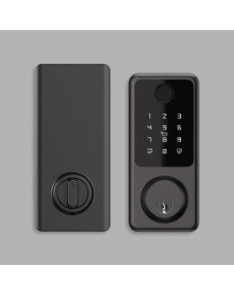 Black smart fingerprint electronic door lock
