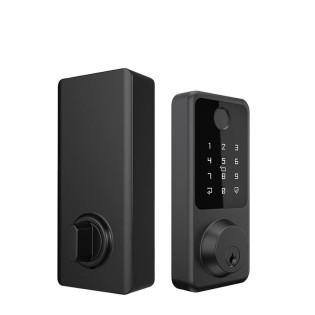 Black smart fingerprint electronic door lock
