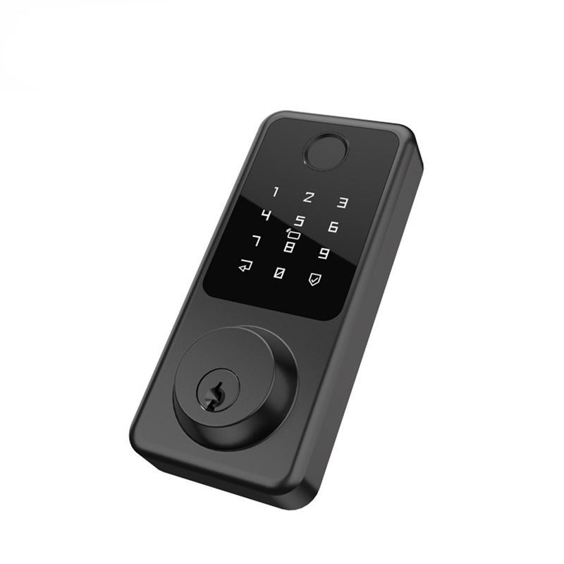 Black smart fingerprint electronic door lock