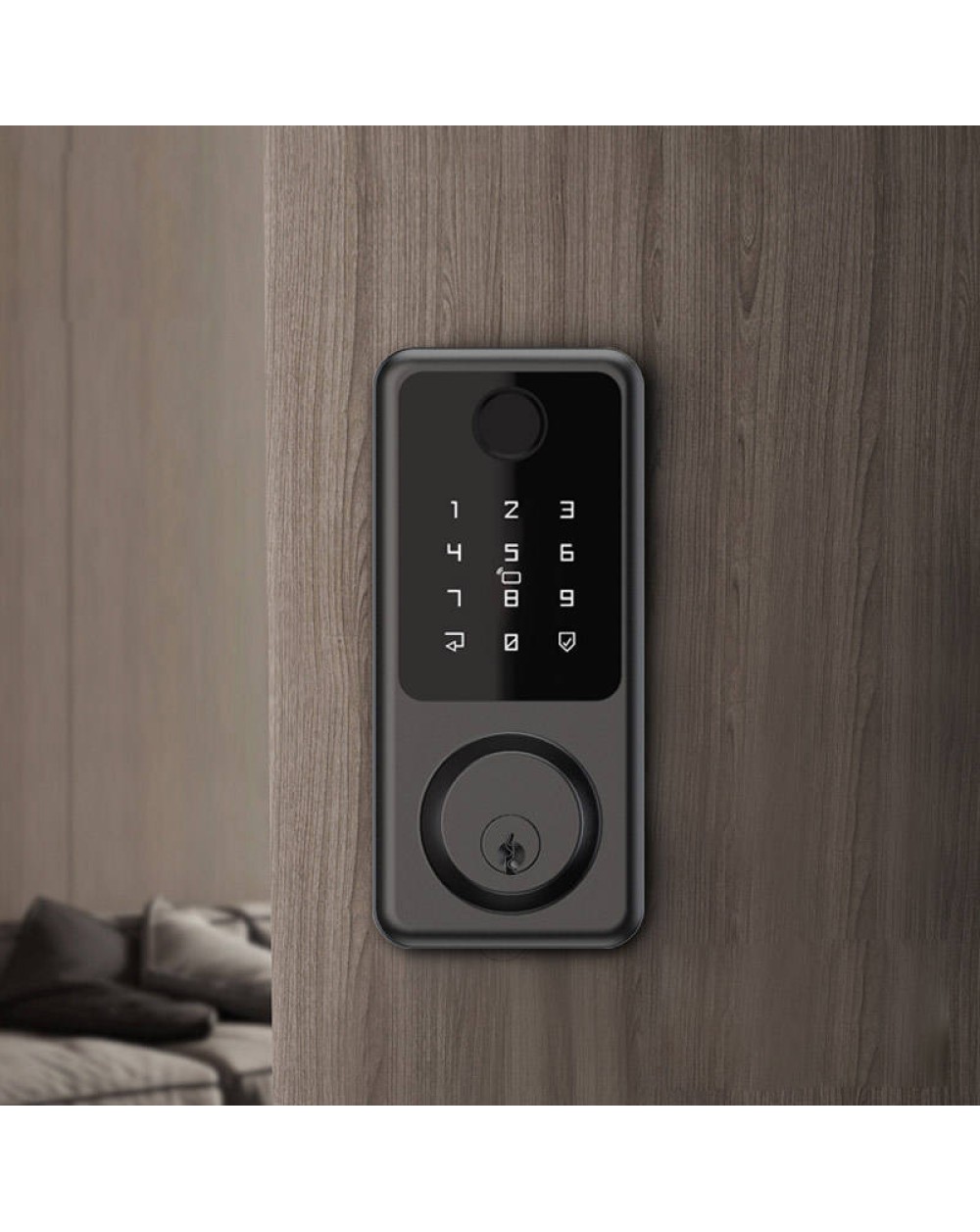 Black smart fingerprint electronic door lock