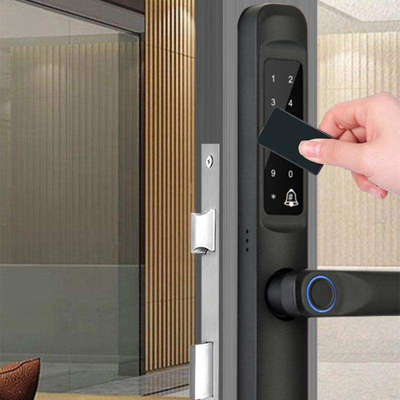 Narrow-frame waterproof fingerprint electronic door lock