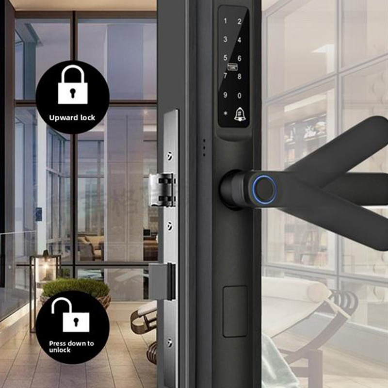 Narrow-frame waterproof fingerprint electronic door lock