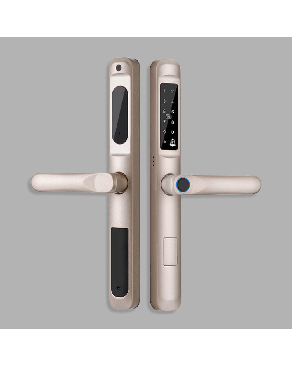 Narrow-frame waterproof fingerprint electronic door lock