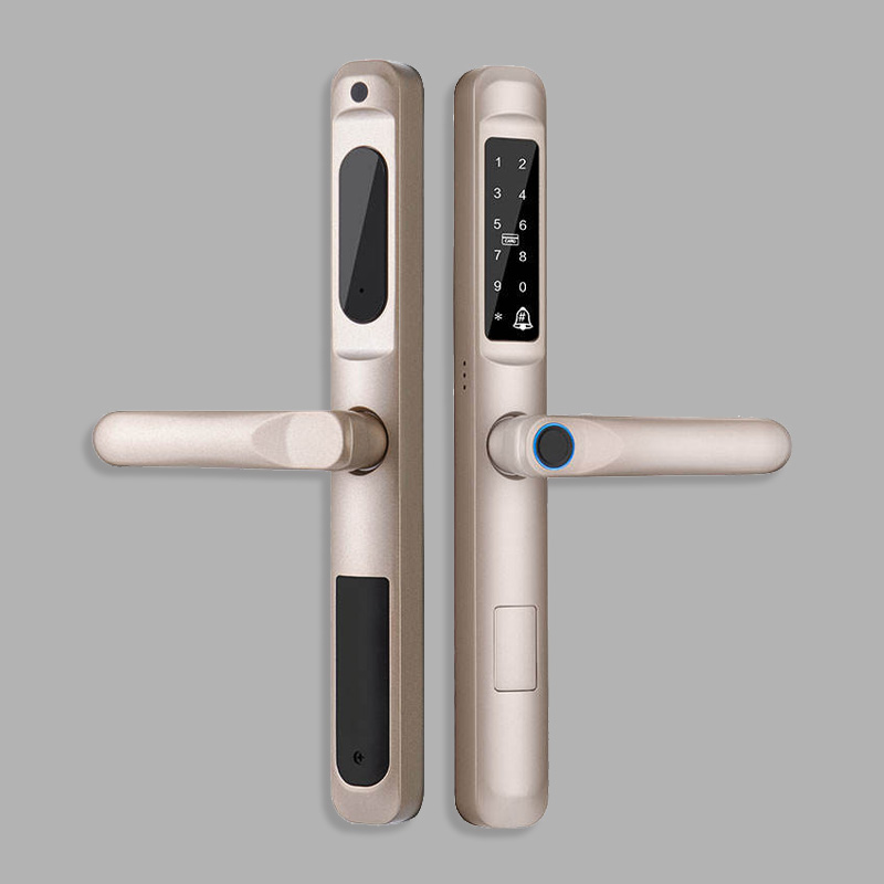 Narrow-frame waterproof fingerprint electronic door lock