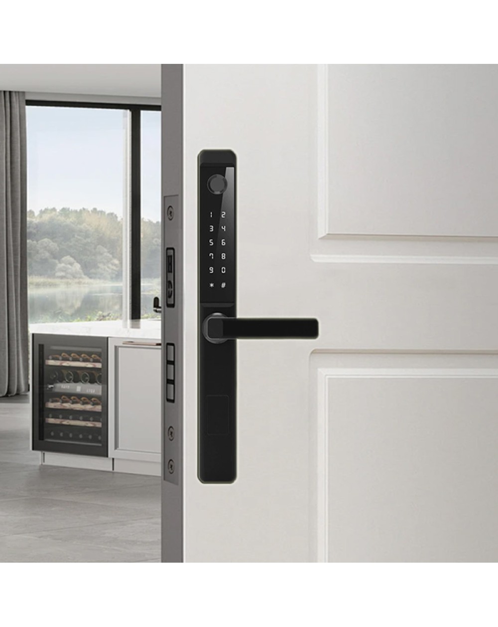 Aluminum alloy narrow-frame fingerprint electronic door lock