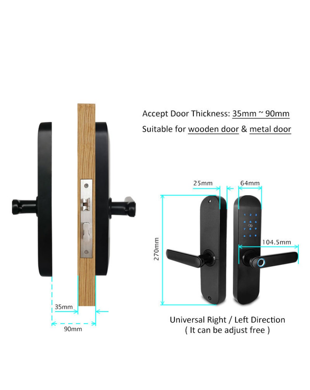 Household digital password electronic door lock