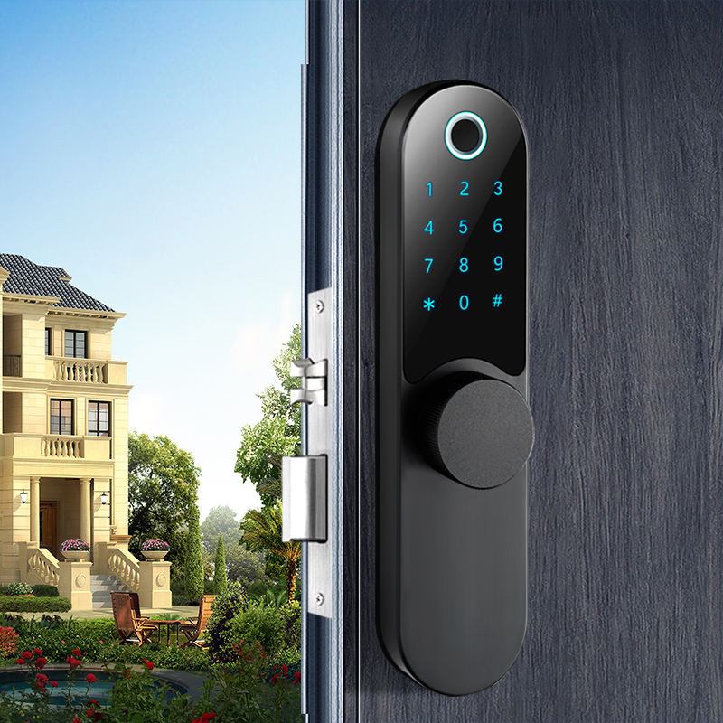 Round handle password electronic door lock