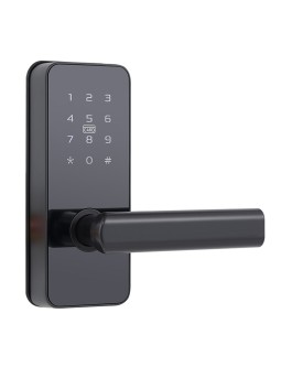 Matte black electronic password door lock