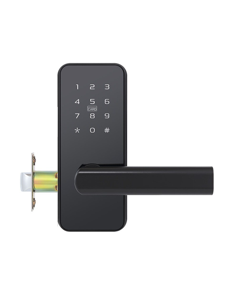 Matte black electronic password door lock