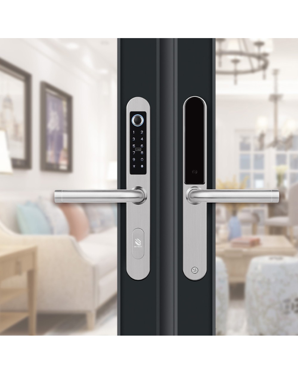 Silver smart password electronic door lock