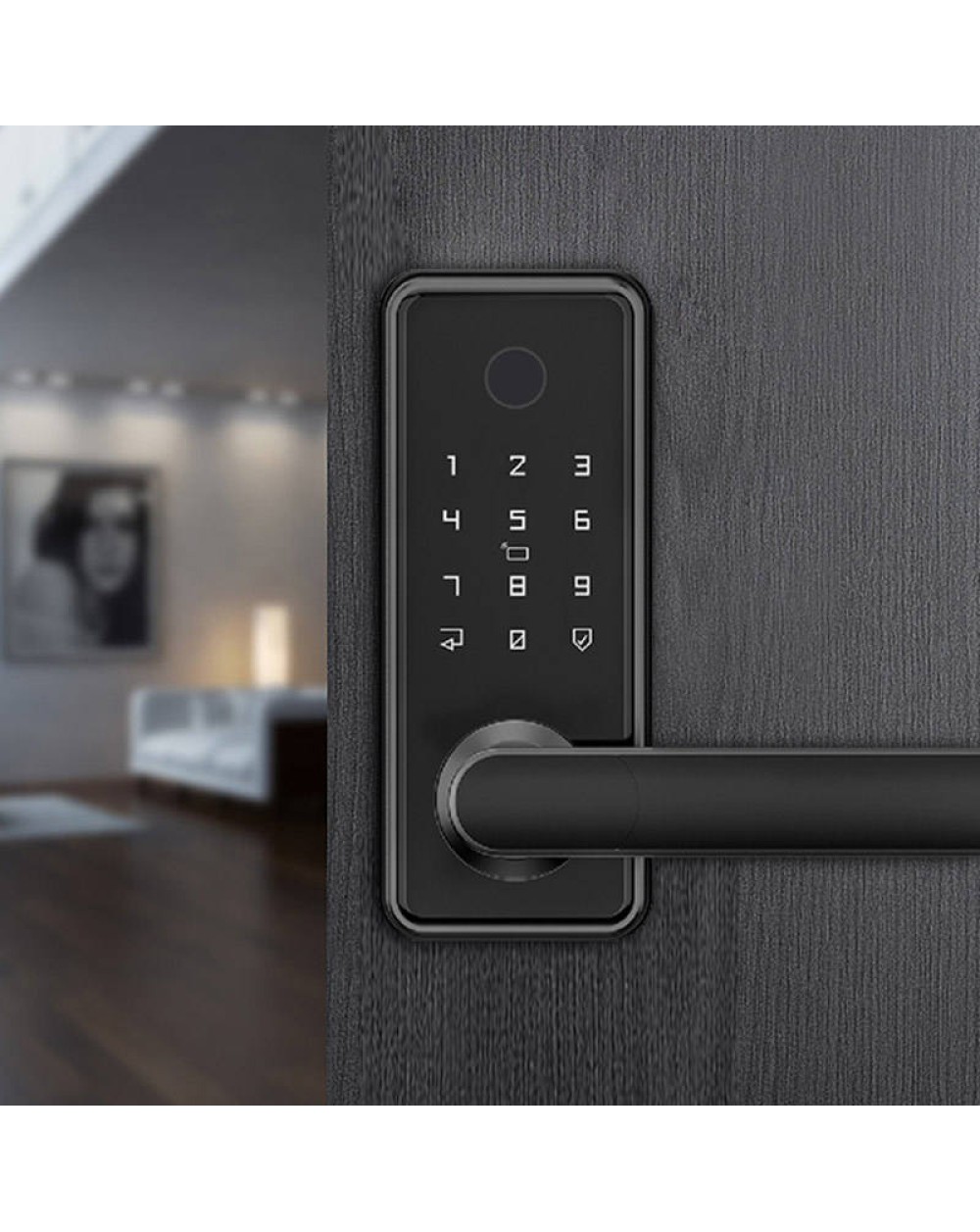 Black wireless password electronic door lock