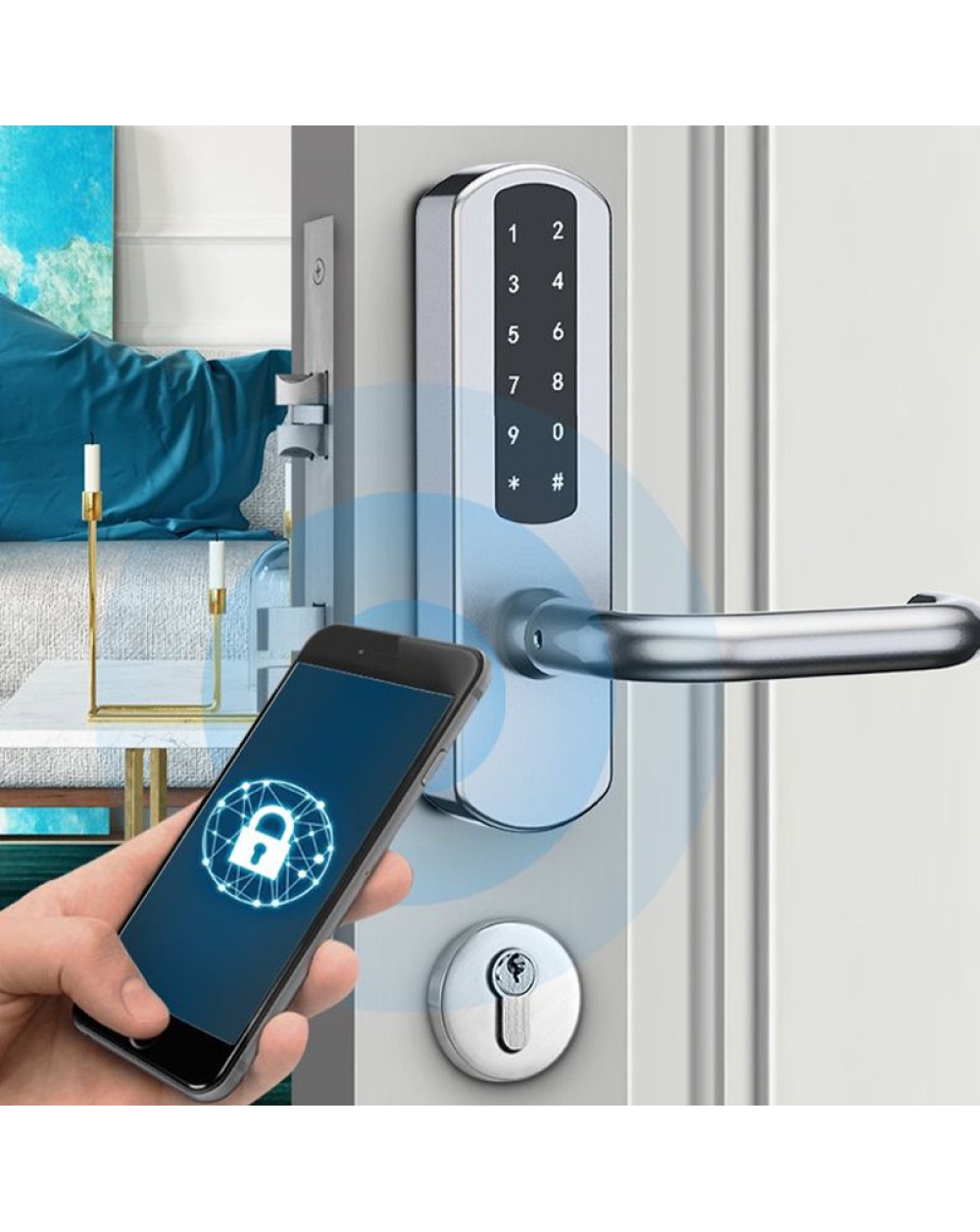 Electric stainless steel password electronic door lock