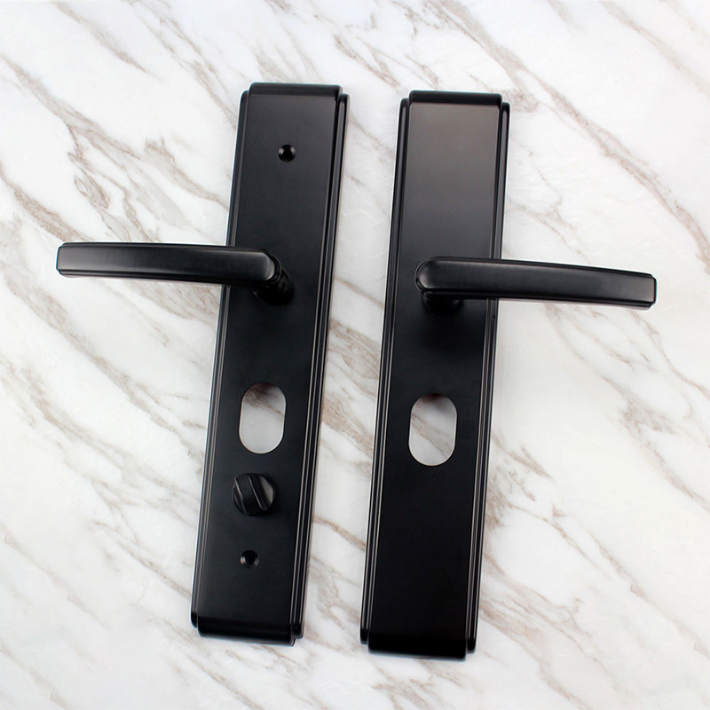 Matte black modern mechanical door lock