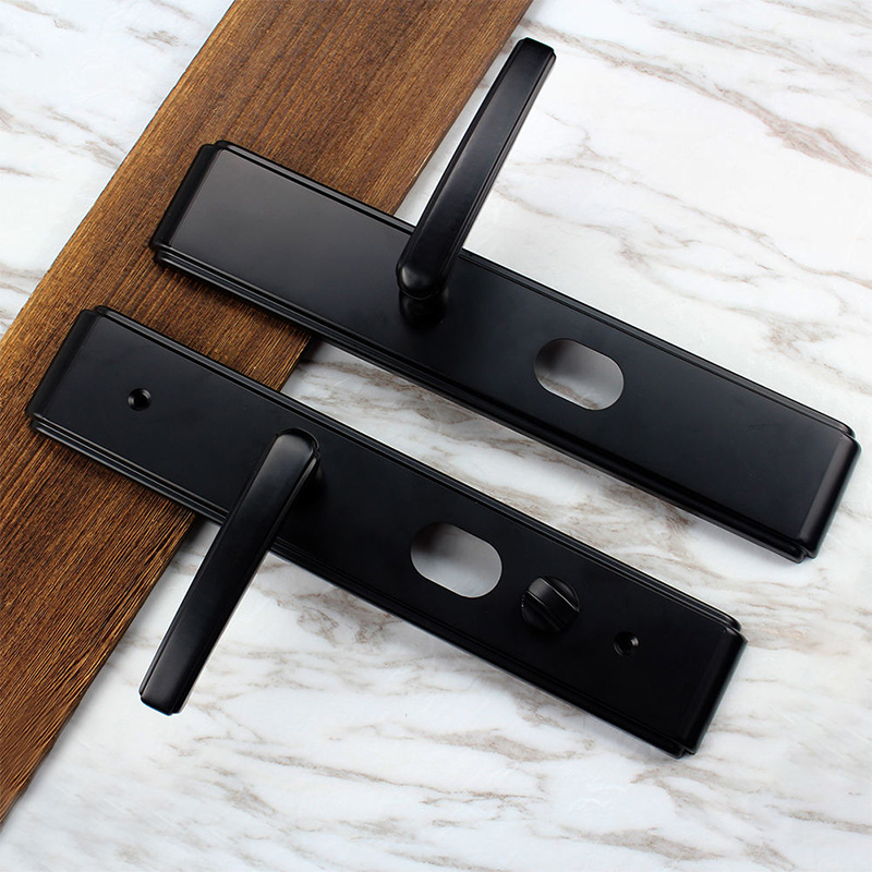 Matte black modern mechanical door lock