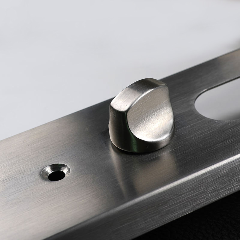 Silver high-security modern mechanical door lock