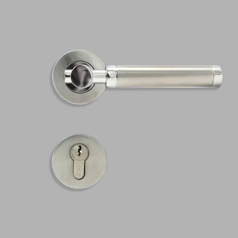Satin-polished modern mechanical door lock