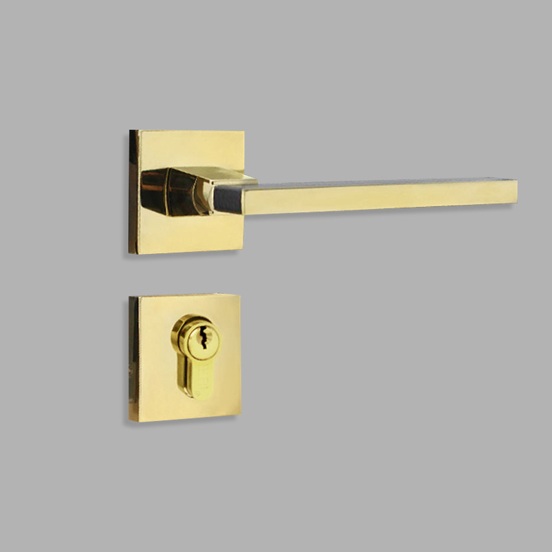 Genuine leather solid handle modern mechanical door lock
