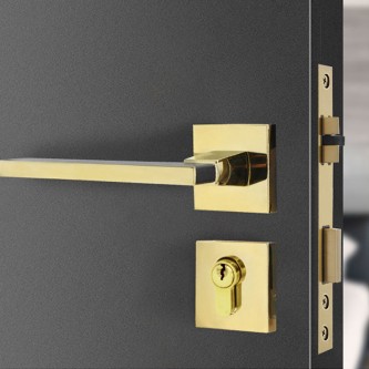 Genuine leather solid handle modern mechanical door lock