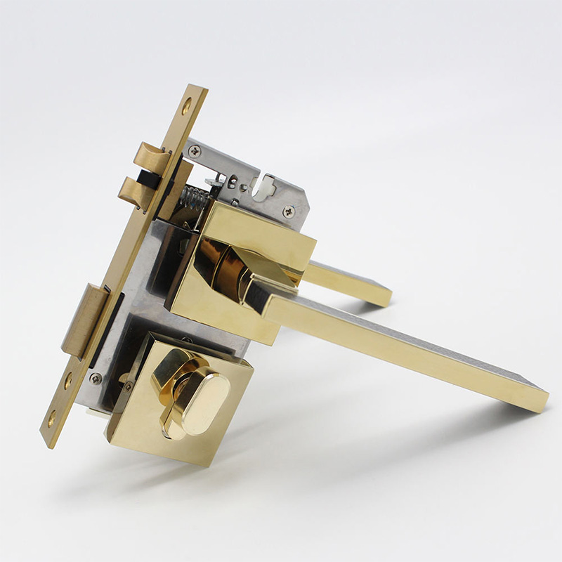 Genuine leather solid handle modern mechanical door lock