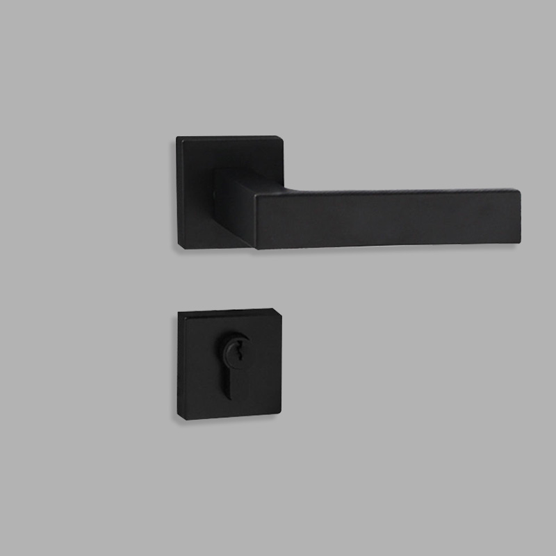 Black square modern mechanical door lock