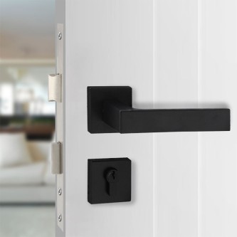 Black square modern mechanical door lock