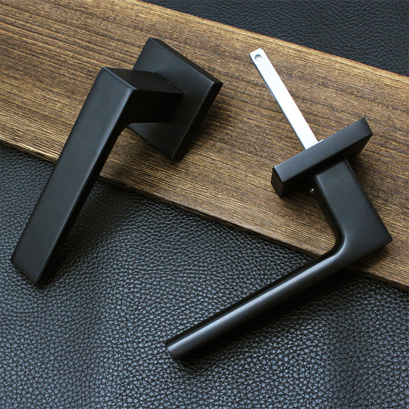 Black square modern mechanical door lock