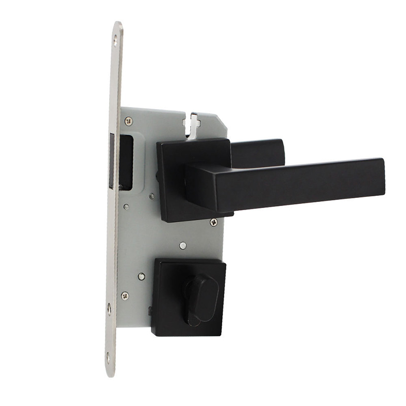 Black square modern mechanical door lock