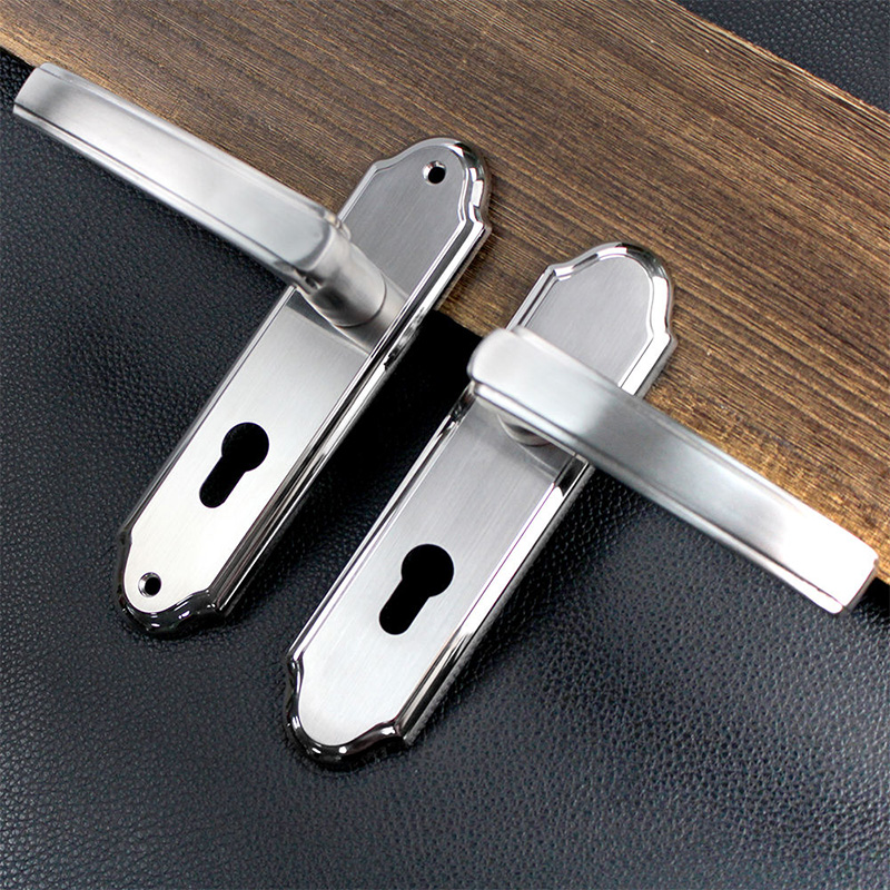 Satin stainless steel modern mechanical door lock