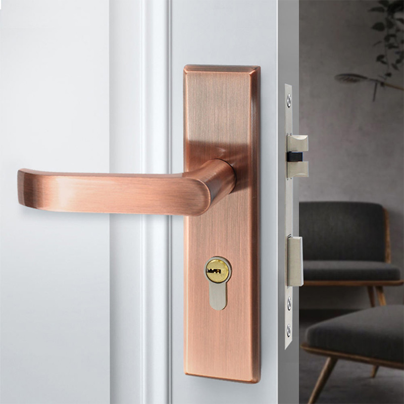 Rose gold vintage mechanical door lock