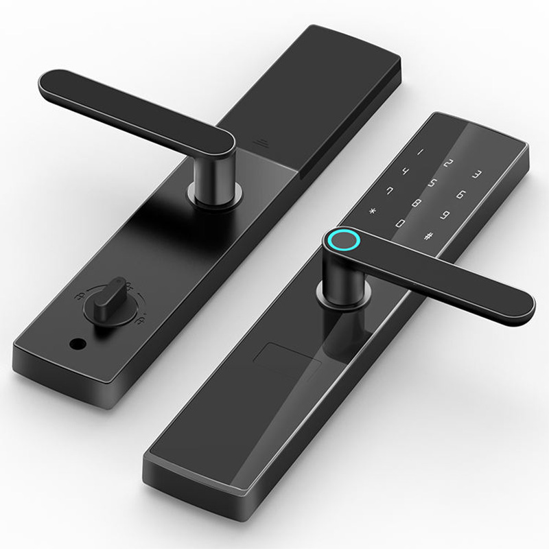 High-quality black mobile phone unlocks smart door lock