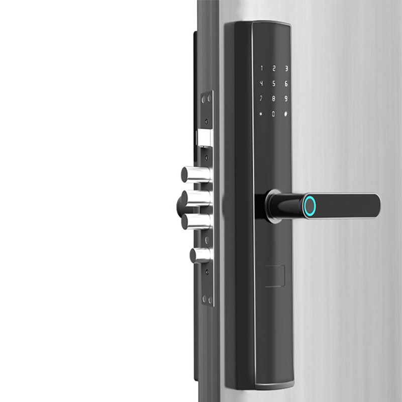 High-quality black mobile phone unlocks smart door lock