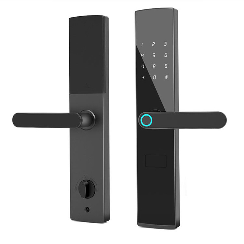 High-quality black mobile phone unlocks smart door lock