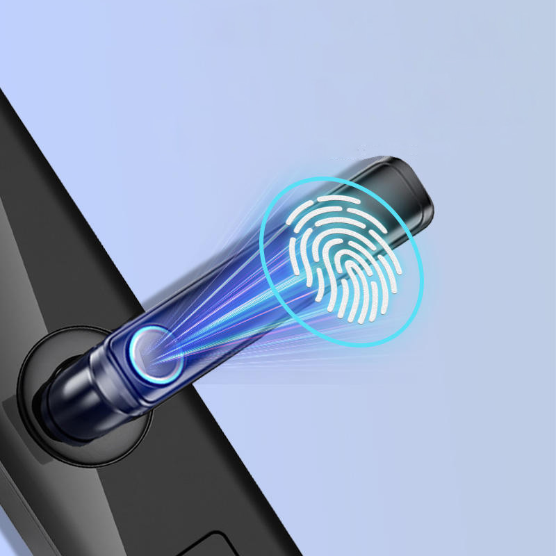 Black digital mobile phone unlocking smart door lock