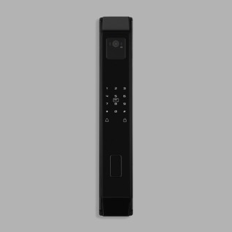 Matte black facial recognition smart door lock