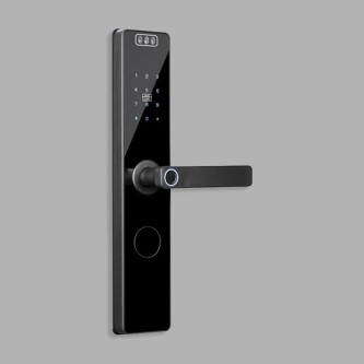 Black wireless facial recognition smart door lock